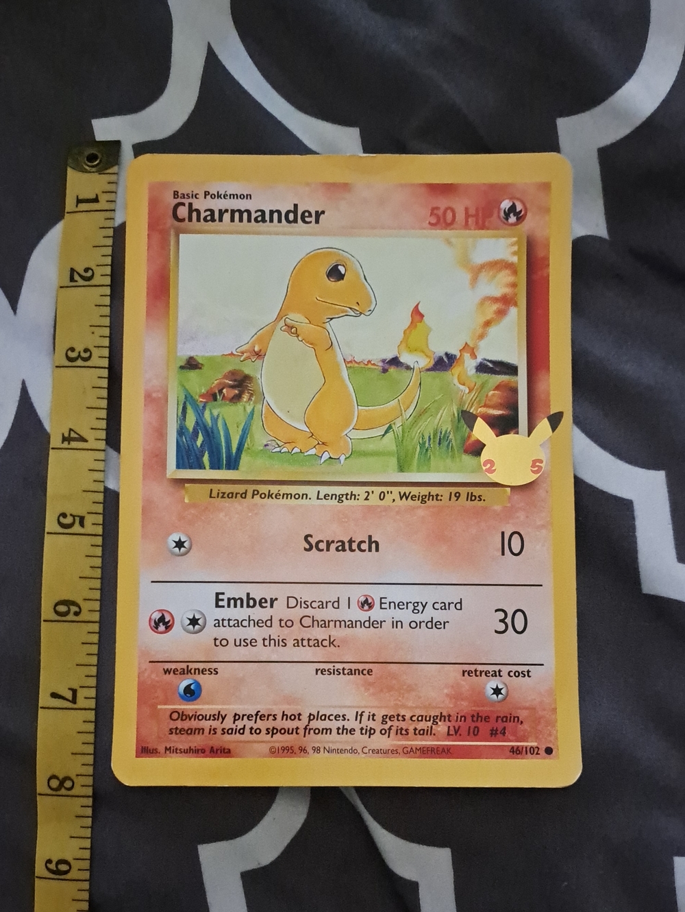 Pokemon Charmander 46/102 25th Anniv Jumbo Oversized Promo First Partner Pack